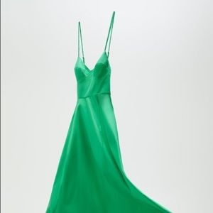 Zara xs maxi dress in green
